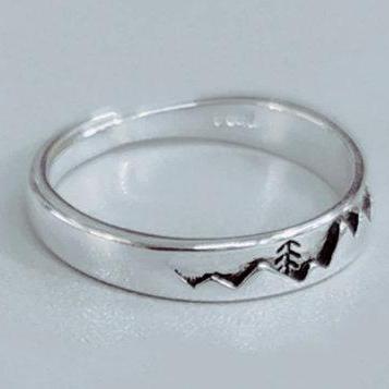 Sweet Simple Look Christmas Tree Open Silver Ring,..