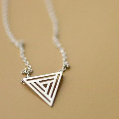 Hollow Brushed Geometric Triangle S..