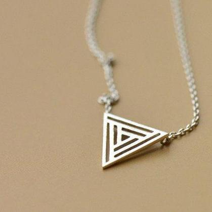 Hollow Brushed Geometric Triangle S..
