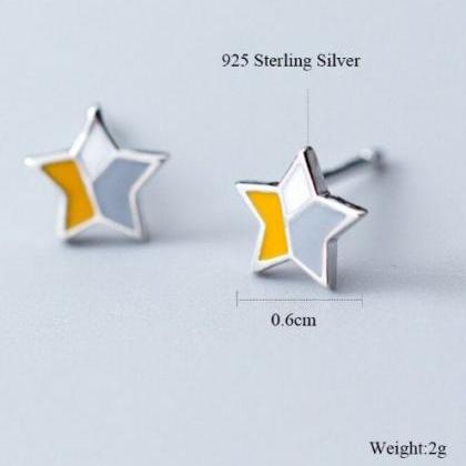 Multi-color Tiny Small Star Studs, ..