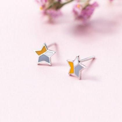 Multi-color Tiny Small Star Studs, ..