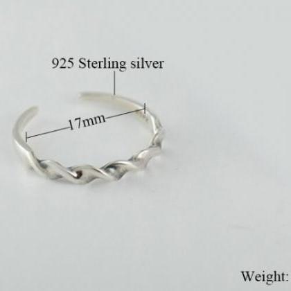 Line Wave Fashion Ring 925 Sterling..