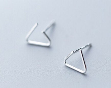 Fashion Retro Triangle Design Silver Earring,925 Sterling Silver,minimalist Earring,boho Earring,gift For Her Wedding Gift. Jewellery.