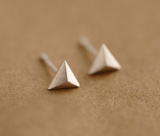 Cute Small Triangle Design Silver Studs Earring,925 Sterling Silver,minimalist Earring,boho Earring,gift For Her Wedding Gift. Jewellery.