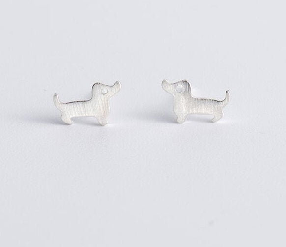 Cute Dog Simple Studs Earring, 925 Sterling Silver Studs Earring,minimalist Earring,boho Earring,gift For Her Wedding Gift,women Studs.