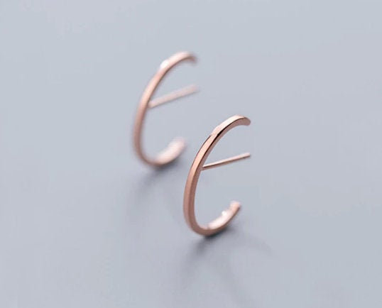 Minimalist C Shape Studs Earring,rose&rose Gold Earring,studs Earring,minimalist Earring,boho Earring,gift For Her Wedding Gift,women