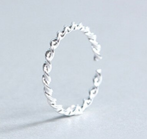 Circle Tiny Twisted Rope Ring,925 Sterling Silver Ring,adjustable Ring,delicate Ring, Dainty Ring, Gift For Her, Minimalist Ring, Boho Ring.