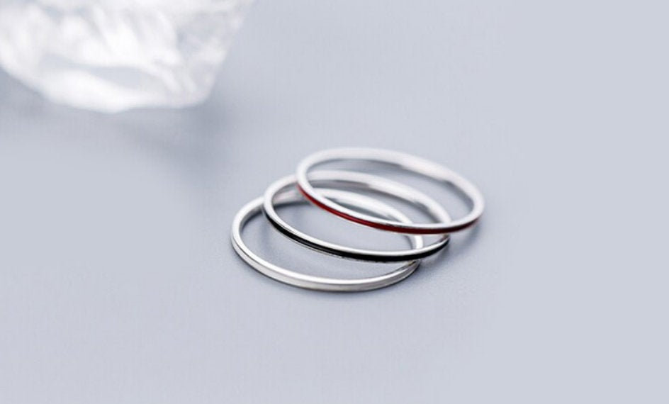 3 Piece\Set Simple Thin Ring, 925 Sterling Silver Ring, Engagement Ring, Gift, Adjustable ring, Gift for her. Minimalist Ring, Boho Ring.