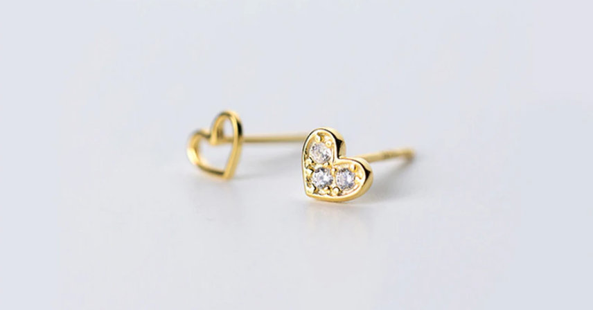 Heart Earring, Studs Earring, 925 Sterling Silver Earring, Minimalist Earring, Boho Earring, Jewellery, Gift For Her, Wedding Gift.