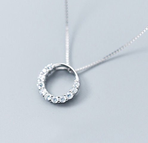 New Fashion Cute Romantic Round Initial Necklace,925 Sterling Silver,Minimalist Necklace,Boho Necklace,Gift for her,Bridesmaids Gift