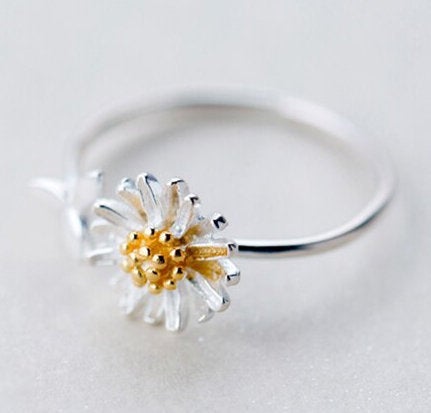 Fashion Cute Daisy Flower Open Ring Jewellery. Engagement Ring,dainty Ring,gift For Her,minimalist Ring,boho Ring,wedding Ring.