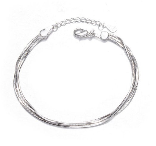 Fashion Three Layer Snake Charm Bracelet.925 Sterling Silver Bracelet,minimalist Bracelet,boho Bracelet,gift For Her,gift For Her
