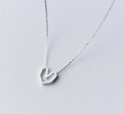 Fashion Cute Romantic Heart Girlfriend Gift Necklace,925 Sterling Silver,minimalist Necklace,boho Necklace,gift For Her,bridesmaids Gift