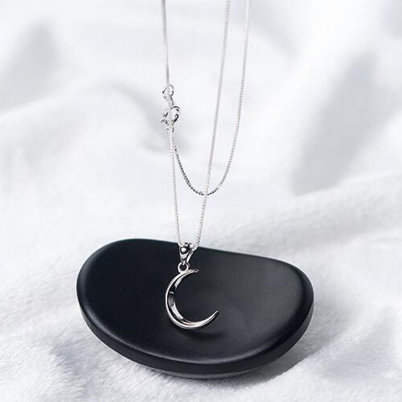 New Fashion Cute Romantic Moon Girlfriend Gift Necklace,925 Sterling Silver,Minimalist Necklace,Boho Necklace,Gift for her,Bridesmaids Gift
