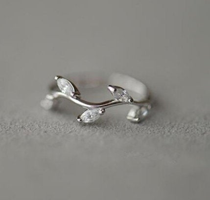 Fashion Cute Leaf Pattern Girlfriend Gift Ring,925 Sterling Silver Ring,adjustable Ring,minimalist Ring Boho Ring, Wedding Gift