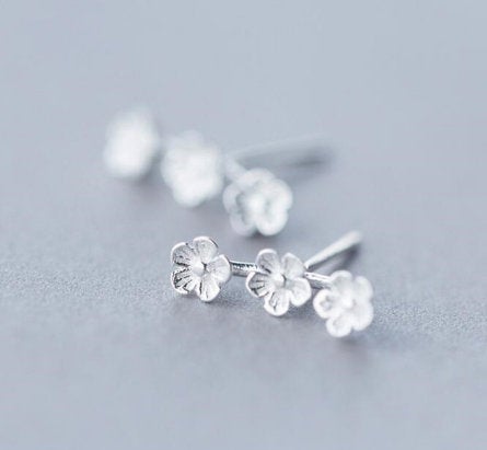 Fresh Flower Peach Exquisite Women Earring,925 Sterling Silver,minimalist Earring,boho Earring,gift For Her Wedding Gift,