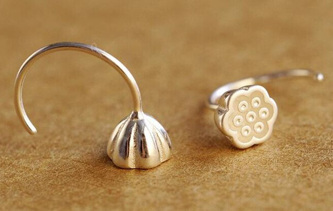 Lotus Root Plant Studs Earring,925 Sterling Silver,studs Earring,minimalist Earring,boho Earring,gift For Her Wedding Gift, Women Studs.