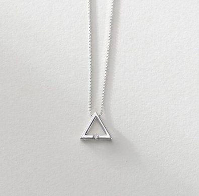 New Fashion Geometric Triangle Pendant Necklace,925 Sterling Silver,Minimalist Necklace,Boho Necklace,Gift for her, Bridesmaids Jewellery.