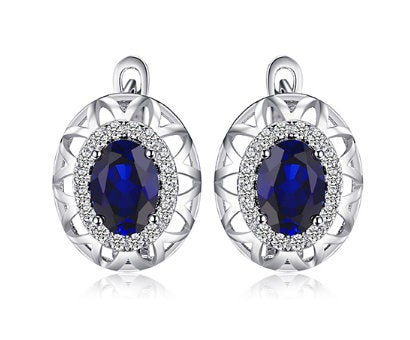 Cute Romantic Blue Sapphire Women Hoop Earring,925 Sterling Silver,minimalist Earring,boho Earring,tiny Earring,gift For Her, Jewellery.