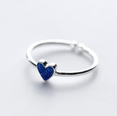Hot Sale New Fashion Blue Heart Open Personalty Ring ,Engagement Ring,Dainty Ring, Gift for her, Minimalist Ring, Boho Ring, Wedding Ring.