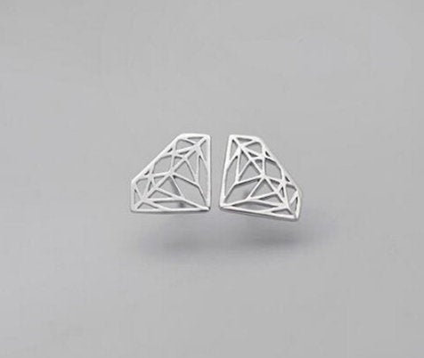 Cute Romantic Simple Diamond Geometric Earring,925 Sterling Silver,minimalist Earring, Boho Earring,tiny Earring,gift For Her,jewellery.