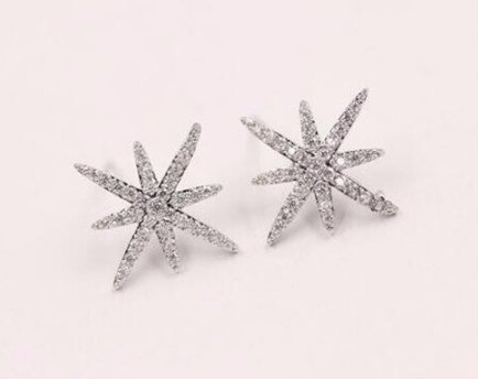 Creative Micro-inlaid Star Fashion Earring,925 Sterling Silver,minimalist Earring Boho Earring,tiny Earring,gift For Her,jewellery.