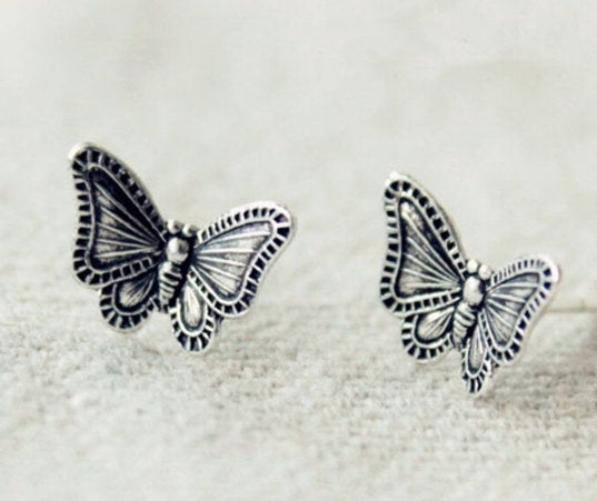 Cute Small Butterfly Silver Earring, Brides Gift ,925 Sterling Silver,minimalist Earring, Boho Earring,tiny Earring,gift For Her, Jewellery.
