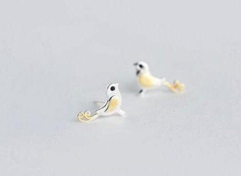 Cute Romantic Small Bird Silver Studs Earring, 925 Sterling Silver Minimalist Earring,Boho Earring,Gift for her Wedding Gift.Jewellery.