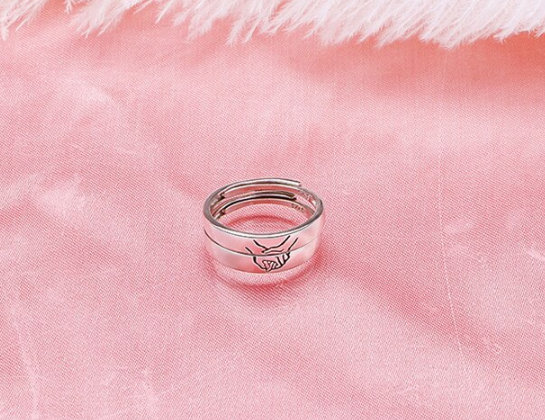 Cute Holder Hand Couple Opening Silver Ring, Bands 925 Sterling Silver,Adjustable ring,Dainty Ring, Gift for her, Minimalist Ring, Boho Ring