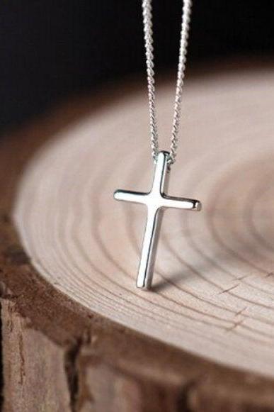 Cross Necklace, 925 Sterling Silver Necklace, Minimalist Necklace, Boho Necklace, Dainty Necklace, Gift for her, Bridesmaids Jewellery.