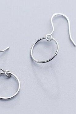 Trendy Small Hoop Circle Silver Earring,925 Sterling Silver,Minimalist Earring,Boho Earring,Gift for her Wedding Jewellery, Dainty Earring.