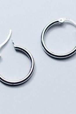 Fashion Silver Thick Trendy Circle Hoop Earring,925 Sterling Silver,minimalist Earring,boho Earring,gift For Her Wedding Gift. Jewellery.