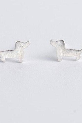 Cute Dog Simple Studs Earring, 925 Sterling Silver Studs Earring,minimalist Earring,boho Earring,gift For Her Wedding Gift,women Studs.