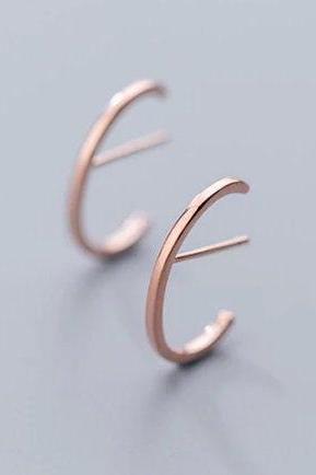 Minimalist C Shape Studs Earring,rose&rose Gold Earring,studs Earring,minimalist Earring,boho Earring,gift For Her Wedding Gift,women