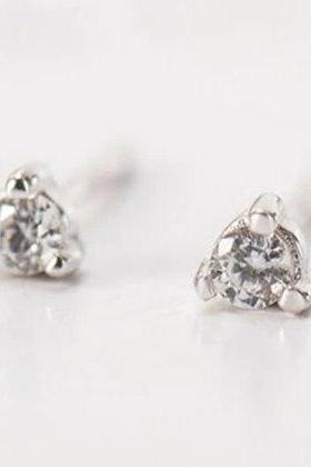 Small Tiny CZ Silver Studs Earring,925 Sterling Silver,Studs Earring,Minimalist Earring,Boho Earring,Gift for her Wedding Gift, Women Studs.