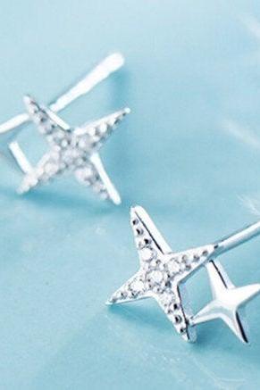Star Delicate Small Dainty Earring 925 Sterling Silver,minimalist Earring,boho Earring,gift For Her Wedding Gift.jewellery.