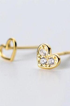 Heart Earring, Studs Earring, 925 Sterling Silver Earring, Minimalist Earring, Boho Earring, Jewellery, Gift For Her, Wedding Gift.