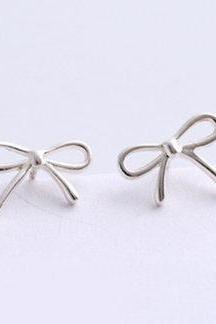 Cute Bow Tie Girlfriend Gift Earring,925 Sterling Silver,minimalist Earring,boho Earring,tiny Earring,gift For Her,jewellery