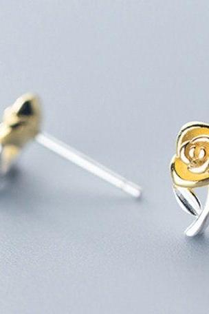 Hot Sale Cute Rose Flower Girlfriend Gift Earring,925 Sterling Silver,Minimalist Earring,Boho Earring,Tiny Earring,Gift For her,Jewellery