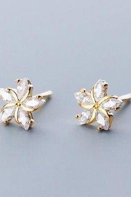 Cute Stereoscopic Flower Women Earring,925 Sterling Silver,minimalist Earring,boho Earring,tiny Earring,gift For Her,jewellery