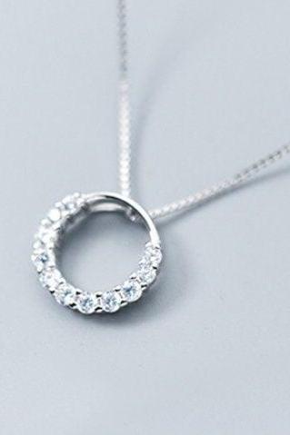 Fashion Cute Romantic Round Initial Necklace,925 Sterling Silver,minimalist Necklace,boho Necklace,gift For Her,bridesmaids Gift