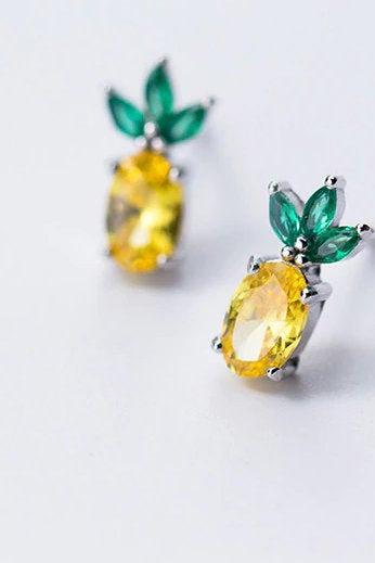 Pineapple Earring, 925 Sterling Silver Earring, Minimalist Earring, Boho Earring, Gift for her, Dainty Earring, Jewellery, Wedding Gift.