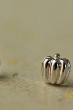 Small Fresh Lovely Sweet Pumpkin Studs Earring, 925 Sterling Silver,Minimalist Earring,Boho Earring,Gift for her Wedding Gift. Jewellery.