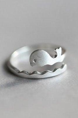 Fashion Whale Wave Dolphin Ocean Open Ring ,engagement Ring,dainty Ring,gift For Her,minimalist Ring,boho Ring,wedding Ring.
