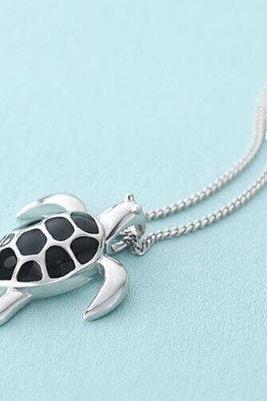 Animal Pendant Cute Turtle Necklace, 925 Sterling Silver,minimalist Necklace,boho Necklace,gift For Her, Bridesmaids Jewellery.
